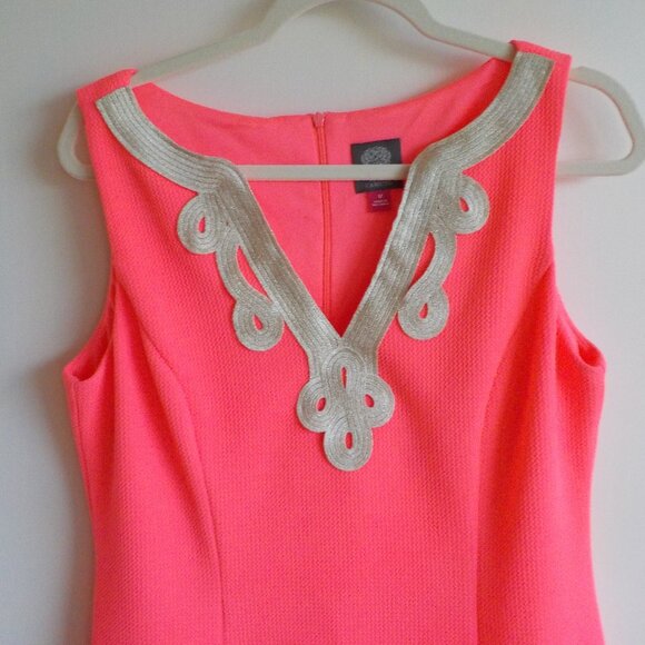 Vince Camuto Dress - Hot Pink / Gold - Sleeveless - Size 12 - Party Fancy (388) - Picture 1 of 9